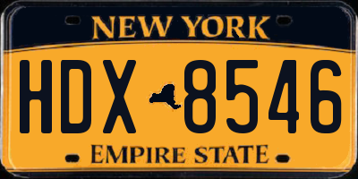NY license plate HDX8546