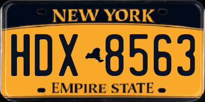 NY license plate HDX8563