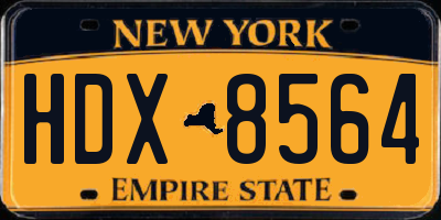 NY license plate HDX8564