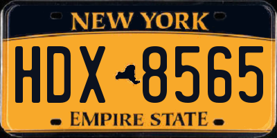 NY license plate HDX8565