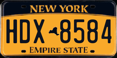 NY license plate HDX8584