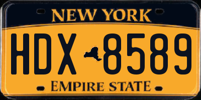 NY license plate HDX8589