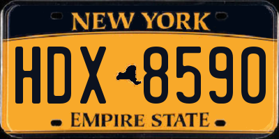 NY license plate HDX8590