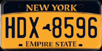 NY license plate HDX8596
