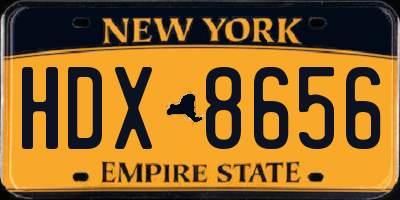 NY license plate HDX8656