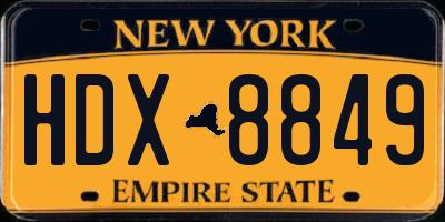 NY license plate HDX8849
