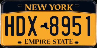 NY license plate HDX8951