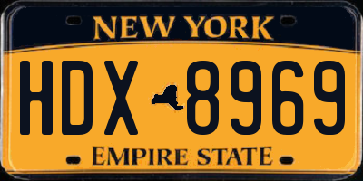 NY license plate HDX8969
