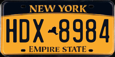 NY license plate HDX8984