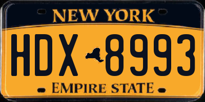 NY license plate HDX8993