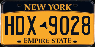 NY license plate HDX9028