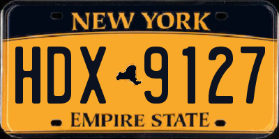 NY license plate HDX9127