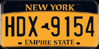 NY license plate HDX9154