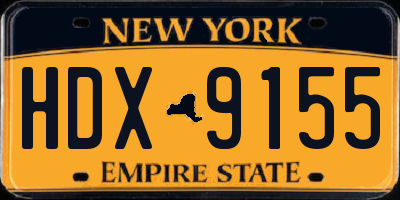 NY license plate HDX9155