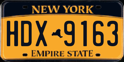 NY license plate HDX9163