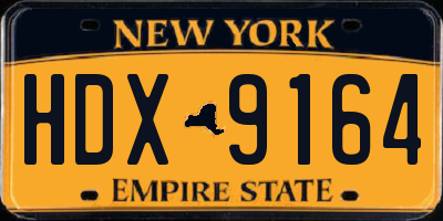 NY license plate HDX9164