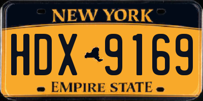 NY license plate HDX9169