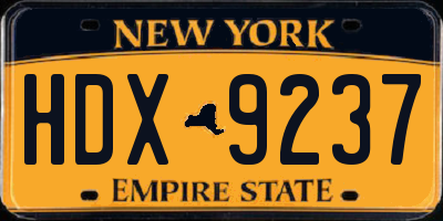 NY license plate HDX9237
