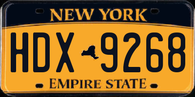 NY license plate HDX9268