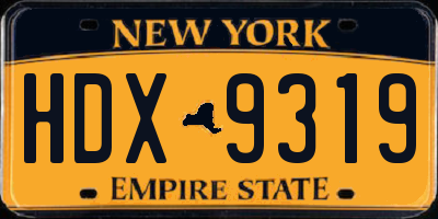 NY license plate HDX9319