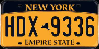 NY license plate HDX9336