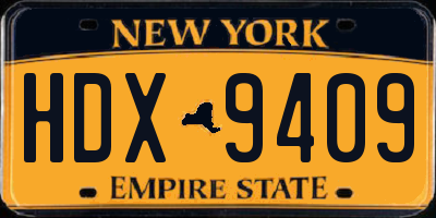 NY license plate HDX9409