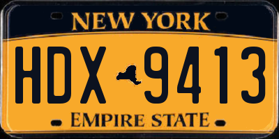 NY license plate HDX9413