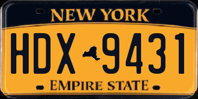 NY license plate HDX9431
