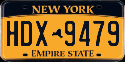 NY license plate HDX9479