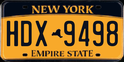 NY license plate HDX9498