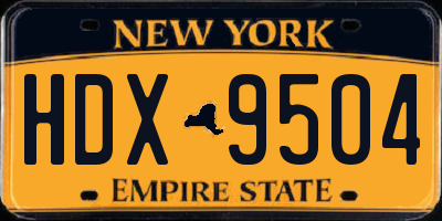 NY license plate HDX9504