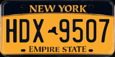 NY license plate HDX9507