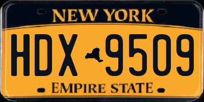 NY license plate HDX9509
