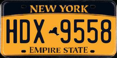NY license plate HDX9558