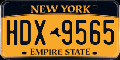 NY license plate HDX9565