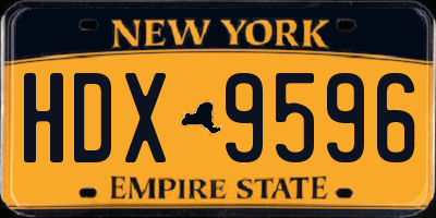 NY license plate HDX9596