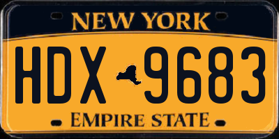 NY license plate HDX9683