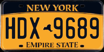 NY license plate HDX9689