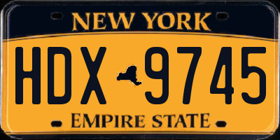 NY license plate HDX9745