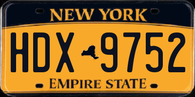 NY license plate HDX9752