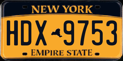 NY license plate HDX9753