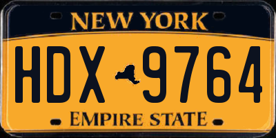 NY license plate HDX9764
