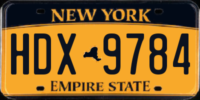 NY license plate HDX9784