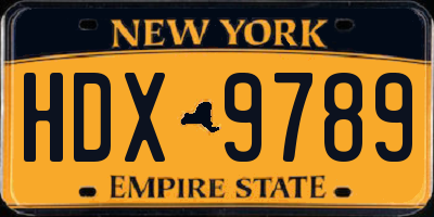 NY license plate HDX9789