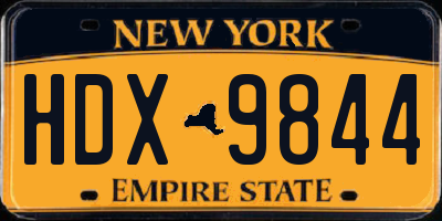 NY license plate HDX9844