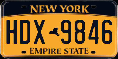 NY license plate HDX9846