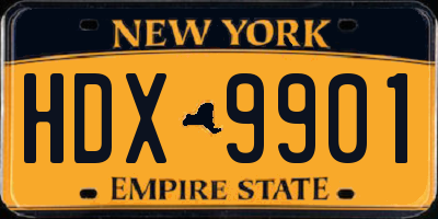 NY license plate HDX9901