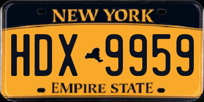 NY license plate HDX9959
