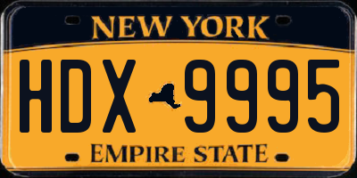 NY license plate HDX9995