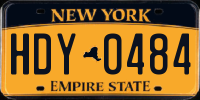 NY license plate HDY0484